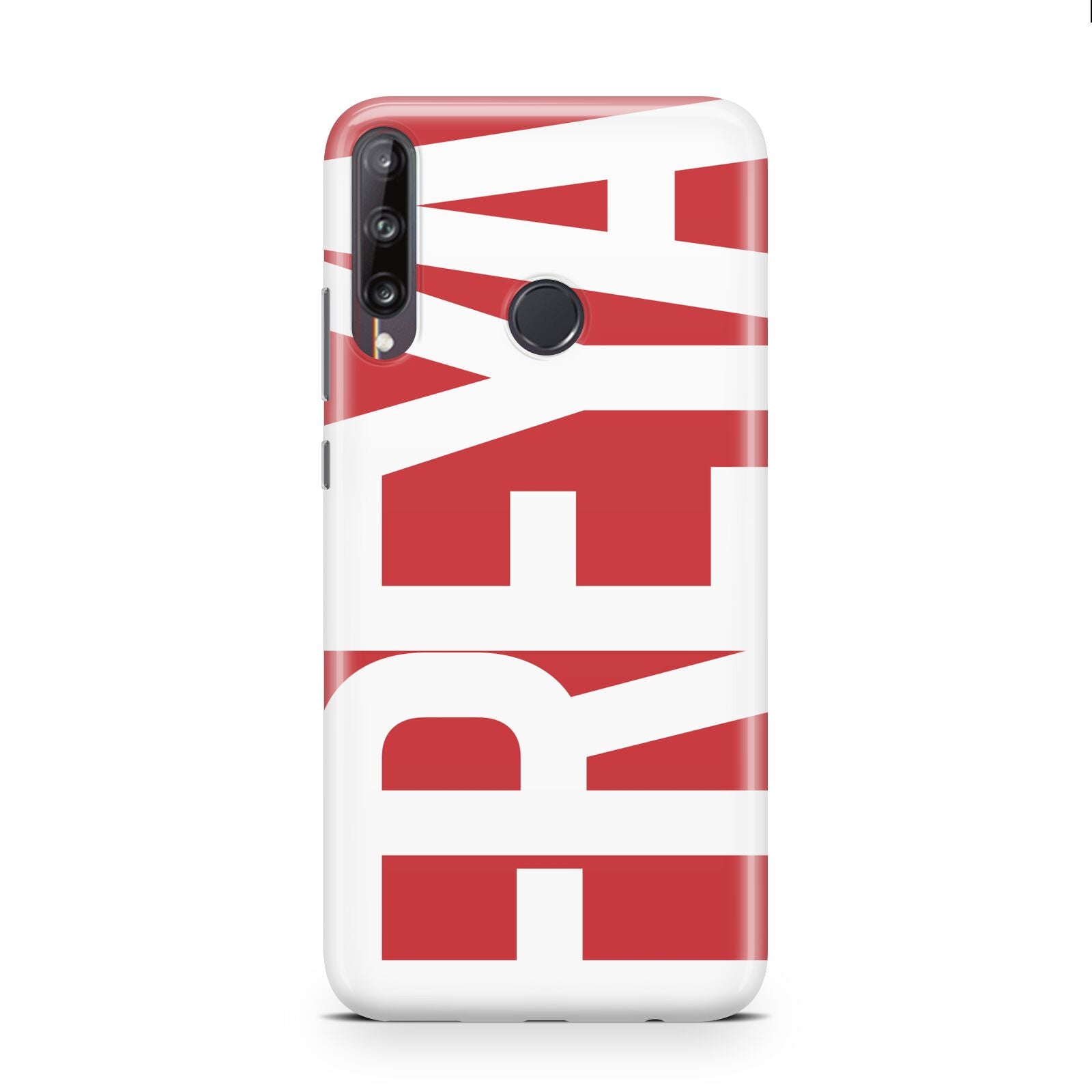 Red and White Chunky Name Huawei P40 Lite E Phone Case