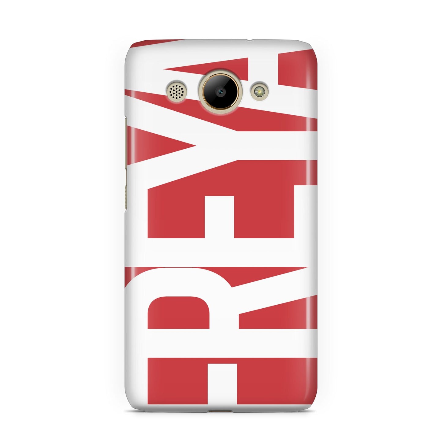 Red and White Chunky Name Huawei Y3 2017