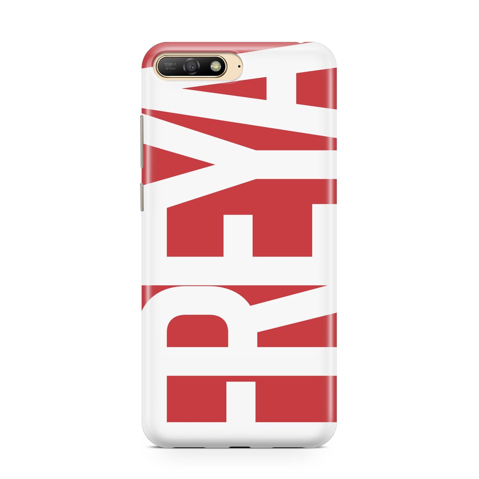 Red and White Chunky Name Huawei Y6 2018