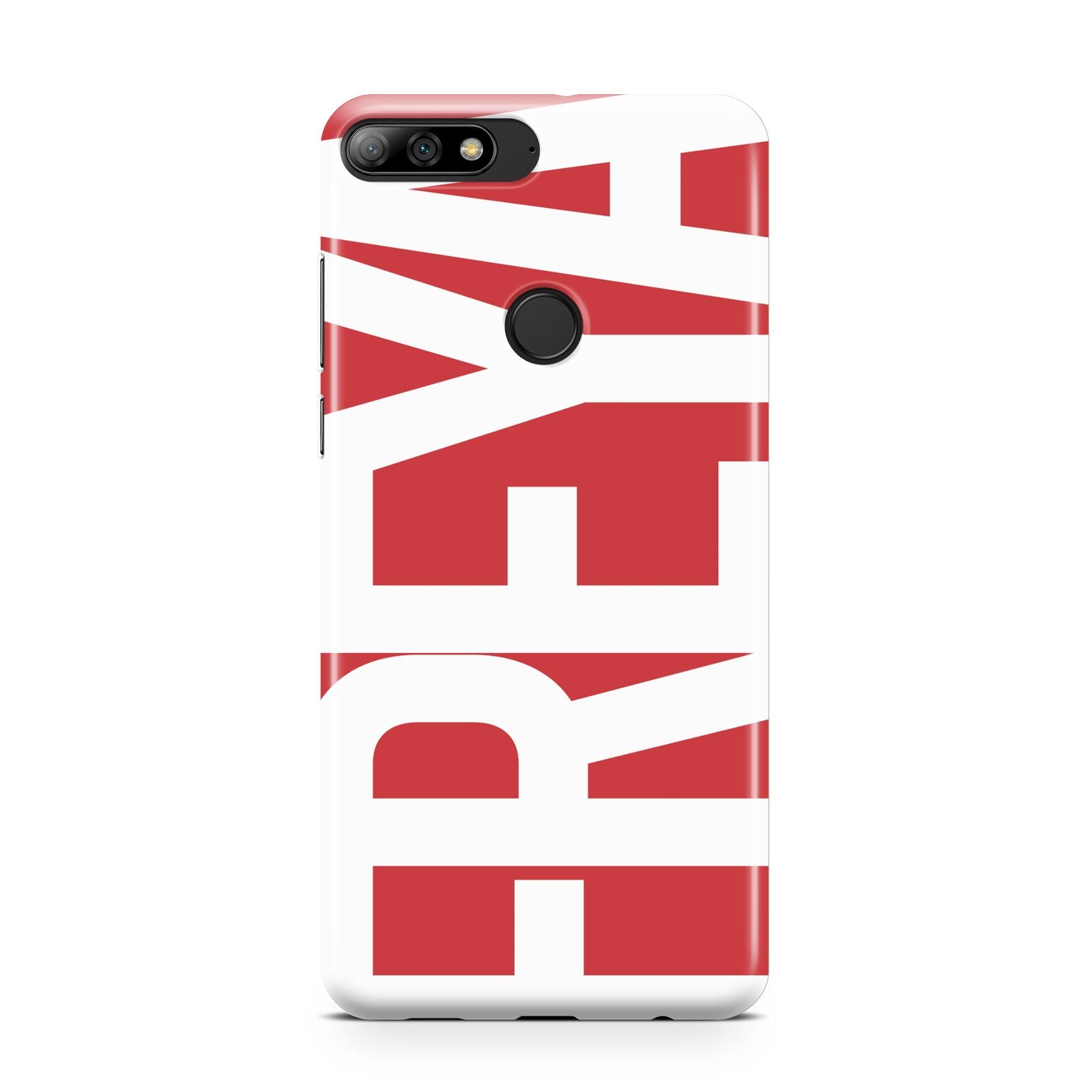 Red and White Chunky Name Huawei Y7 2018