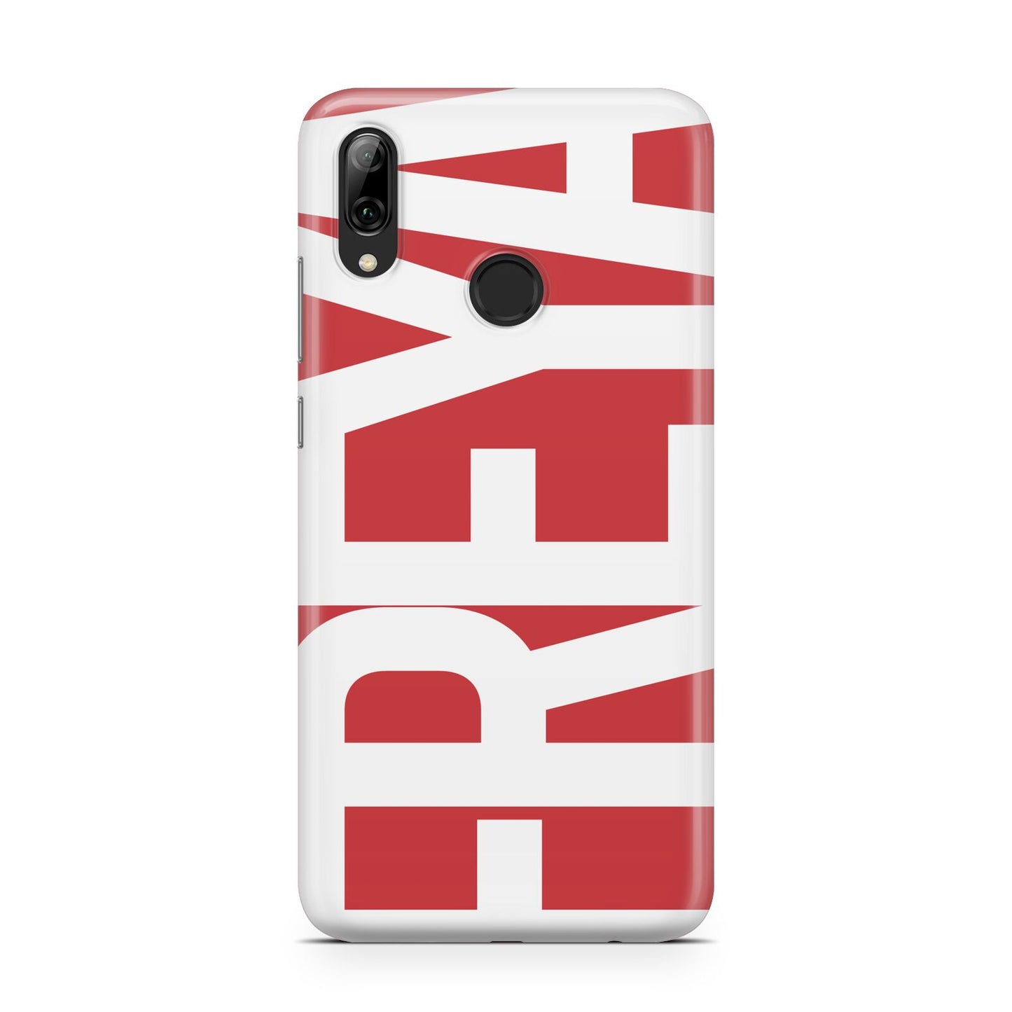 Red and White Chunky Name Huawei Y7 2019