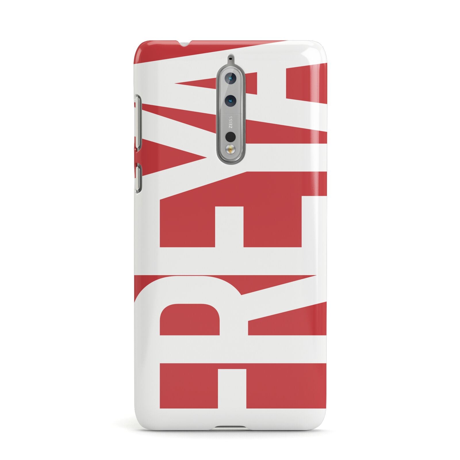 Red and White Chunky Name Nokia Case