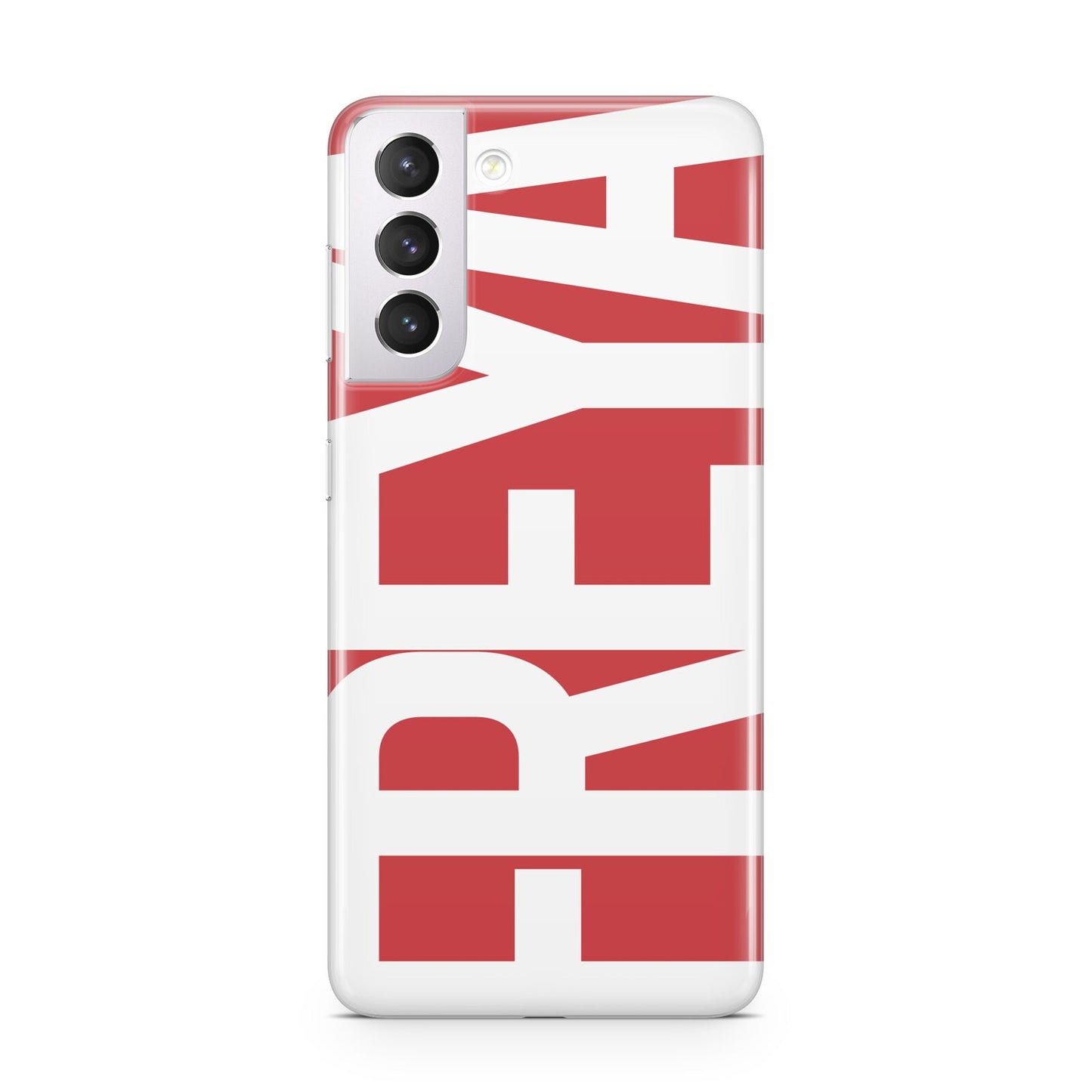 Red and White Chunky Name Samsung S21 Case