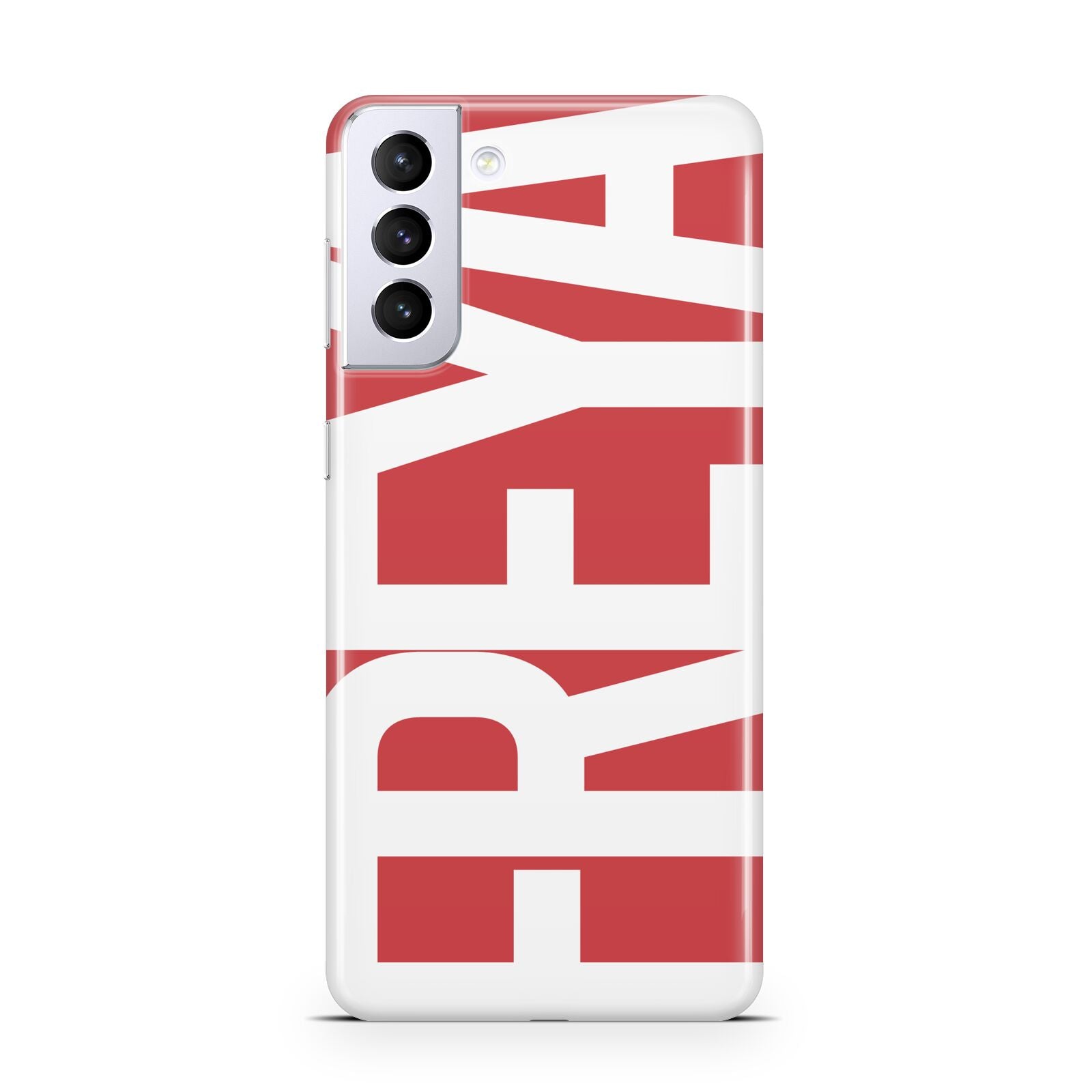 Red and White Chunky Name Samsung S21 Plus Case