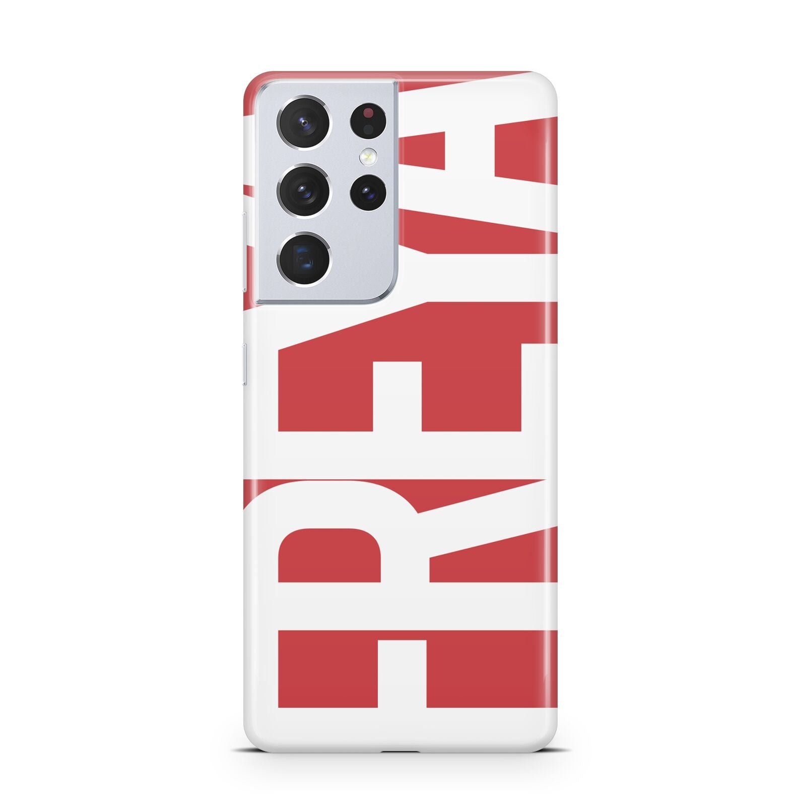 Red and White Chunky Name Samsung S21 Ultra Case