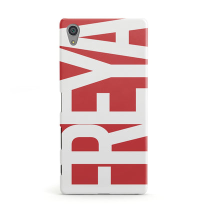 Red and White Chunky Name Sony Xperia Case