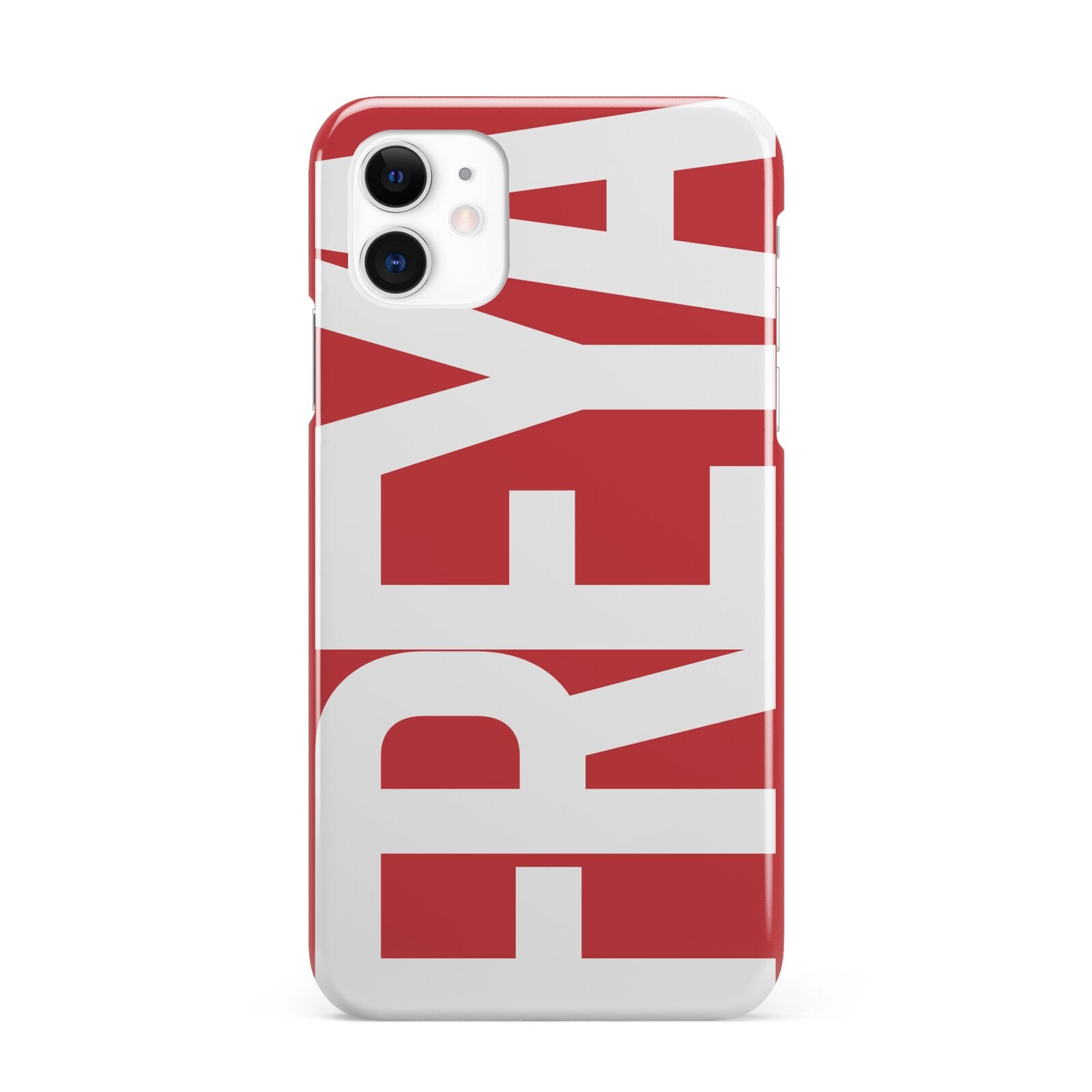 Red and White Chunky Name iPhone 11 3D Snap Case