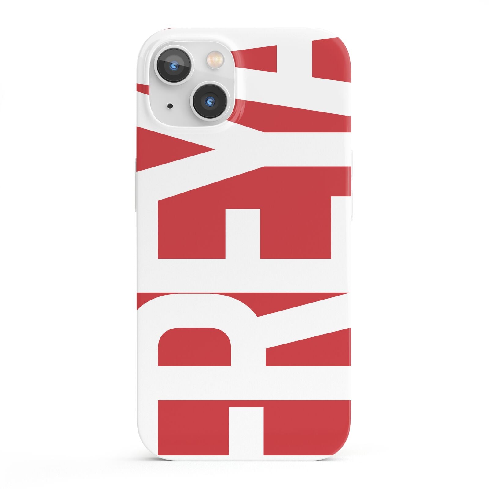 Red and White Chunky Name iPhone 13 Full Wrap 3D Snap Case