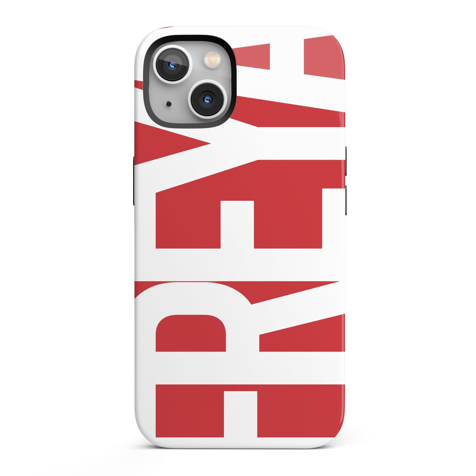 Red and White Chunky Name iPhone 13 Full Wrap 3D Tough Case