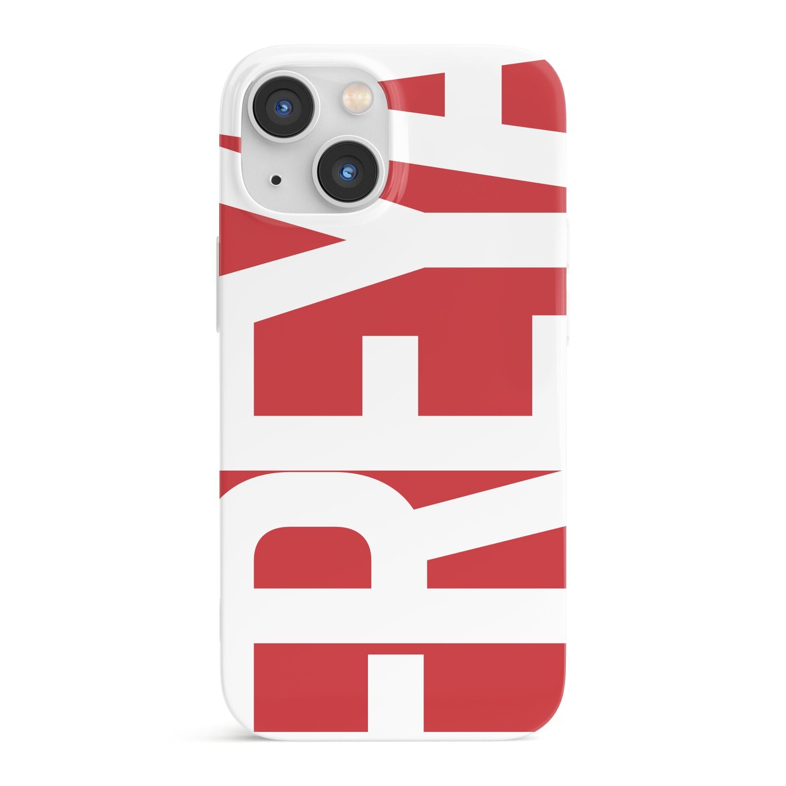 Red and White Chunky Name iPhone 13 Mini Full Wrap 3D Snap Case