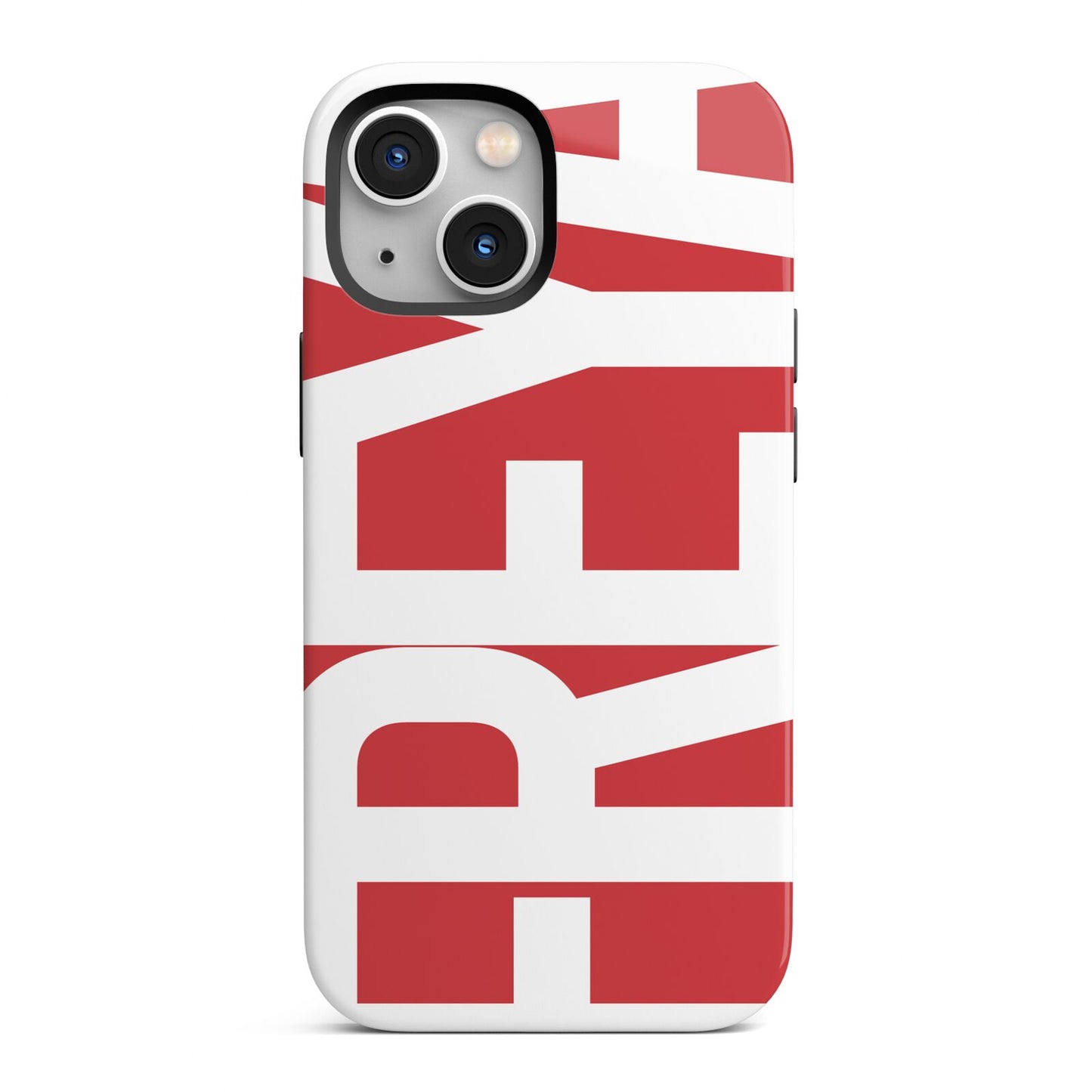 Red and White Chunky Name iPhone 13 Mini Full Wrap 3D Tough Case