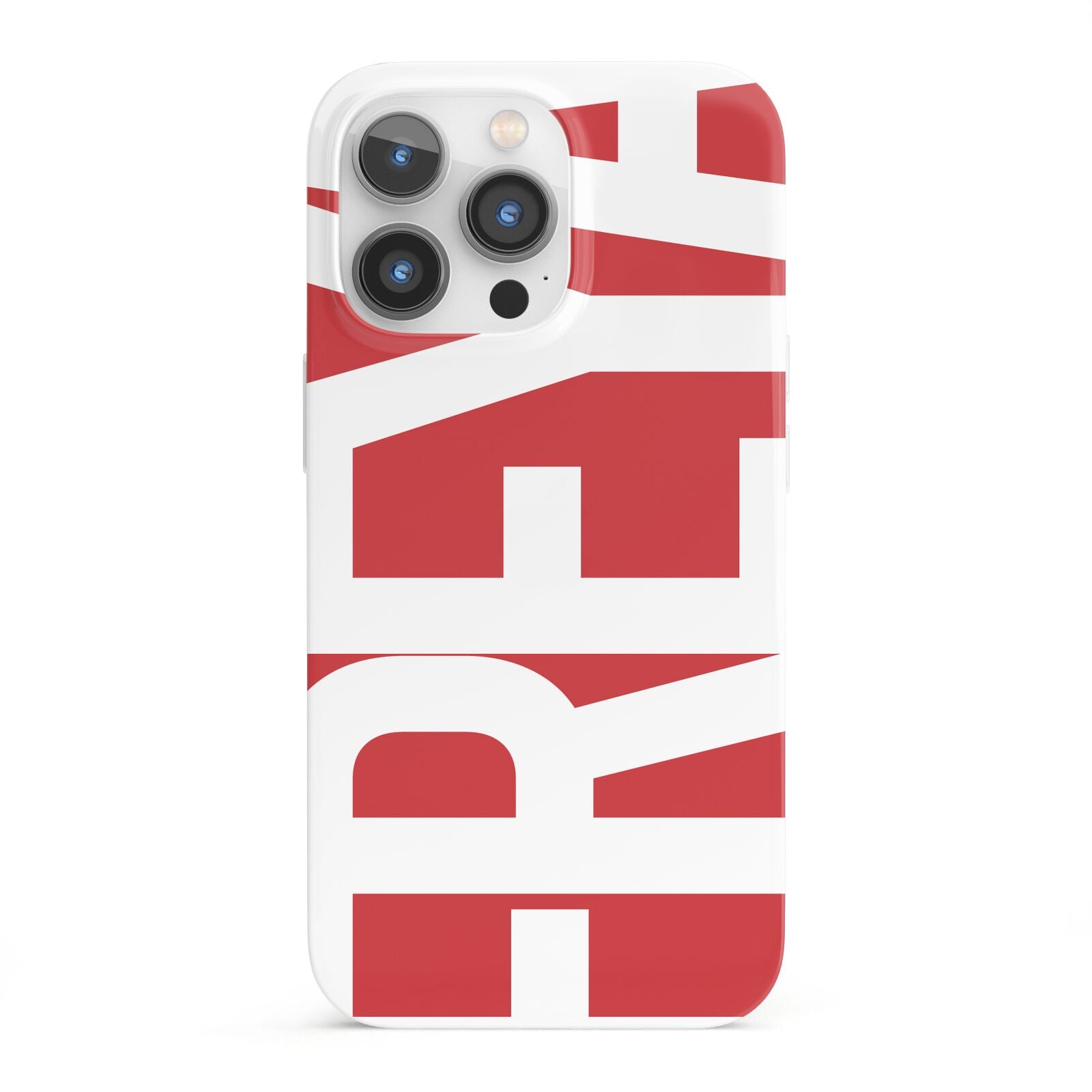 Red and White Chunky Name iPhone 13 Pro Full Wrap 3D Snap Case