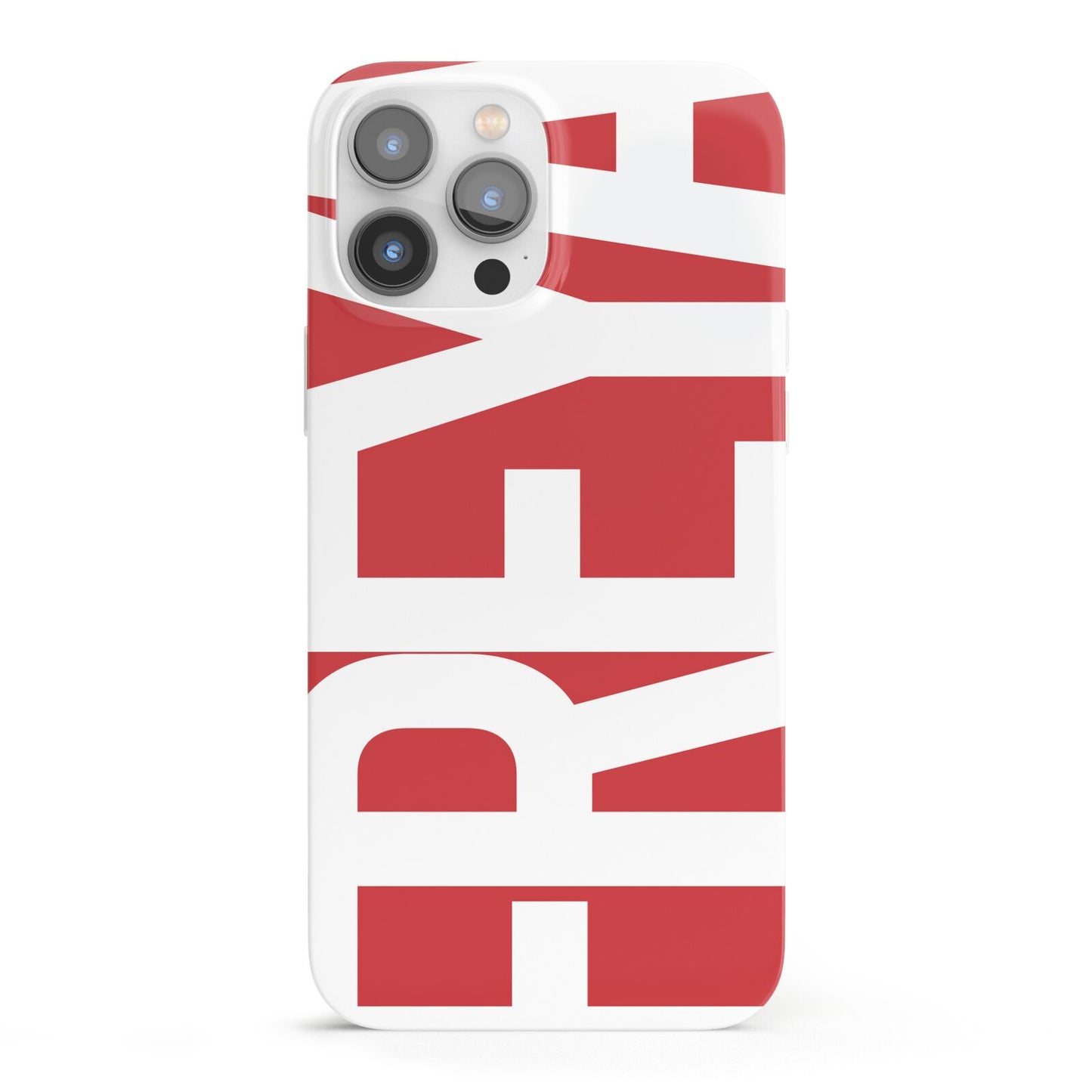 Red and White Chunky Name iPhone 13 Pro Max Full Wrap 3D Snap Case