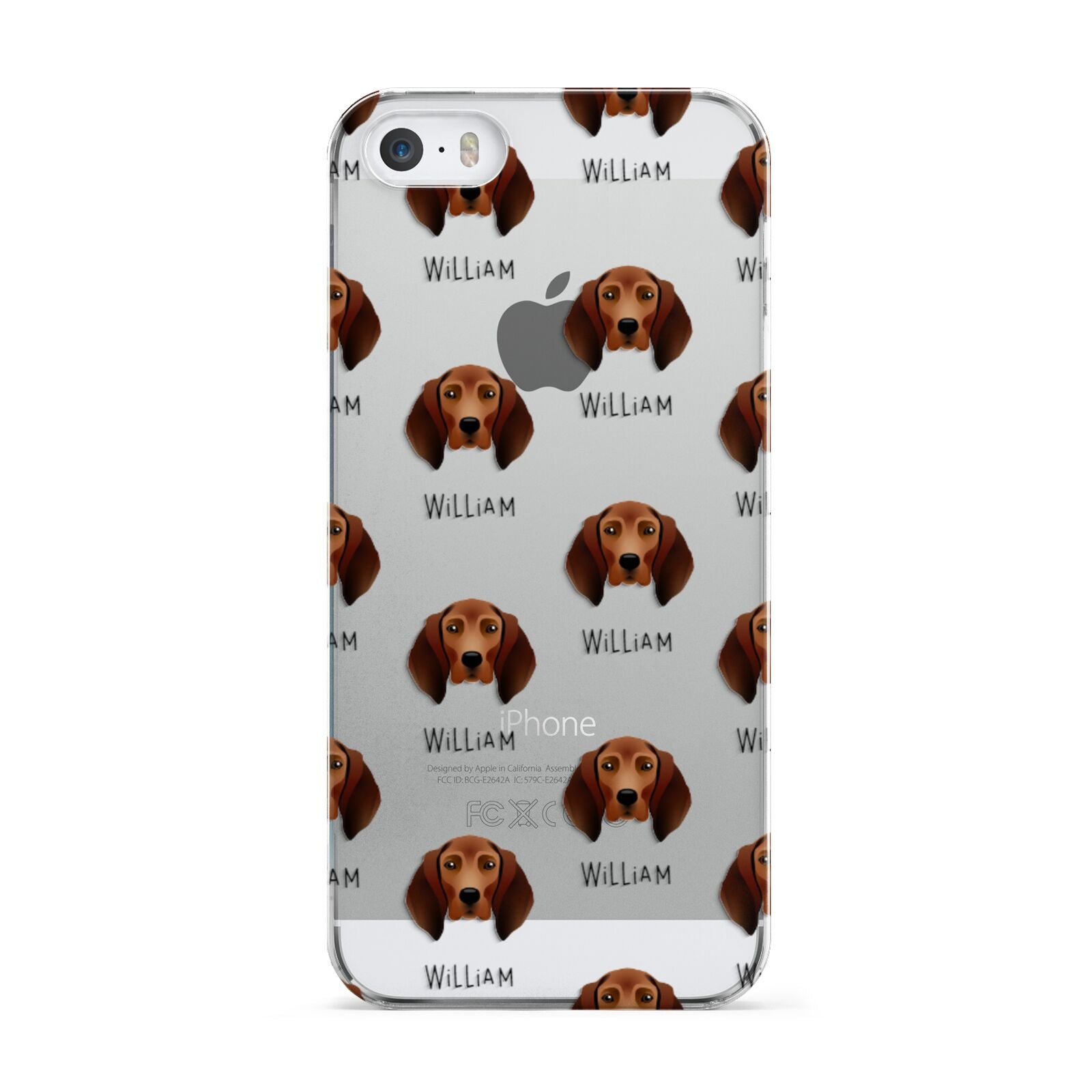 Redbone Coonhound Icon with Name Apple iPhone 5 Case