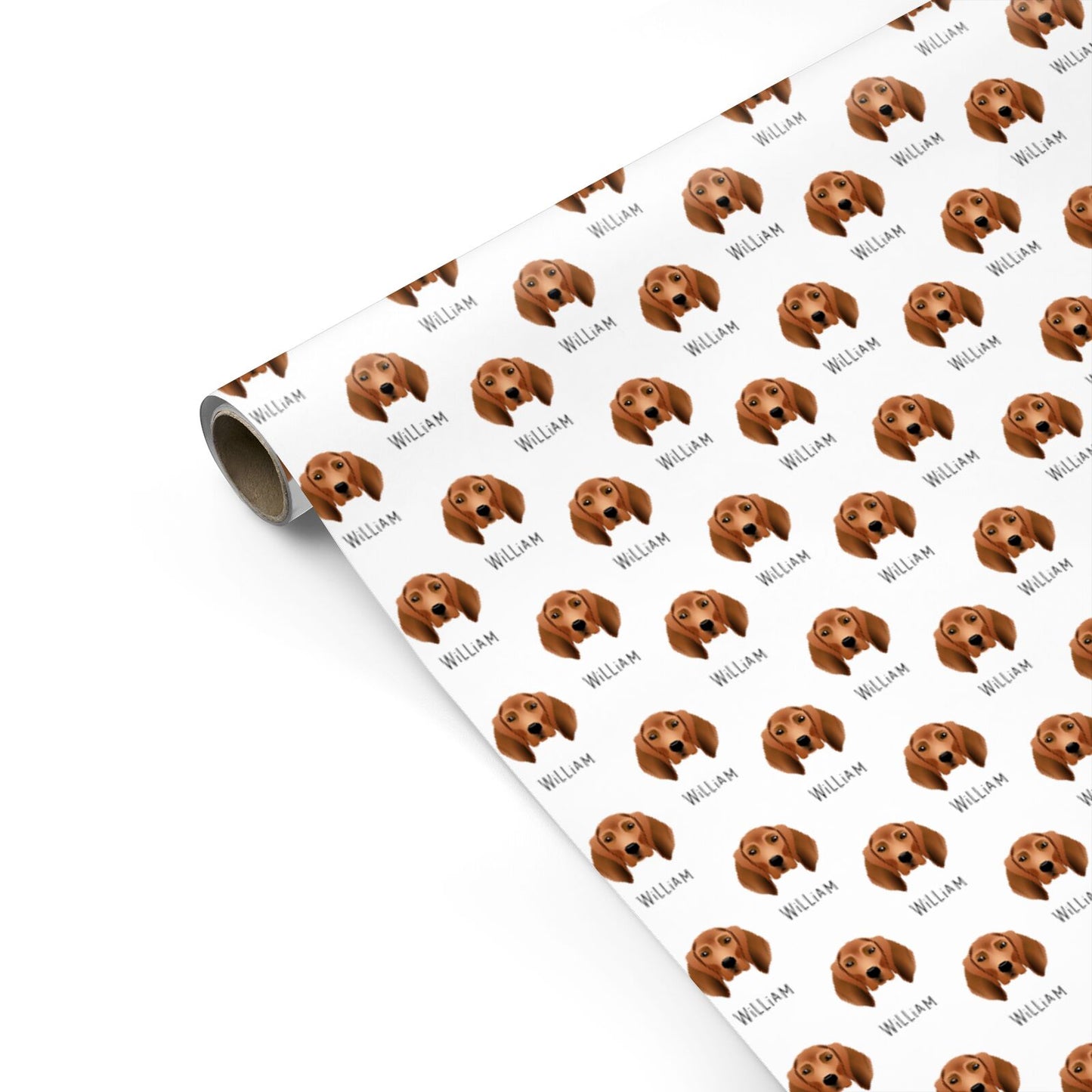 Redbone Coonhound Icon with Name Personalised Gift Wrap