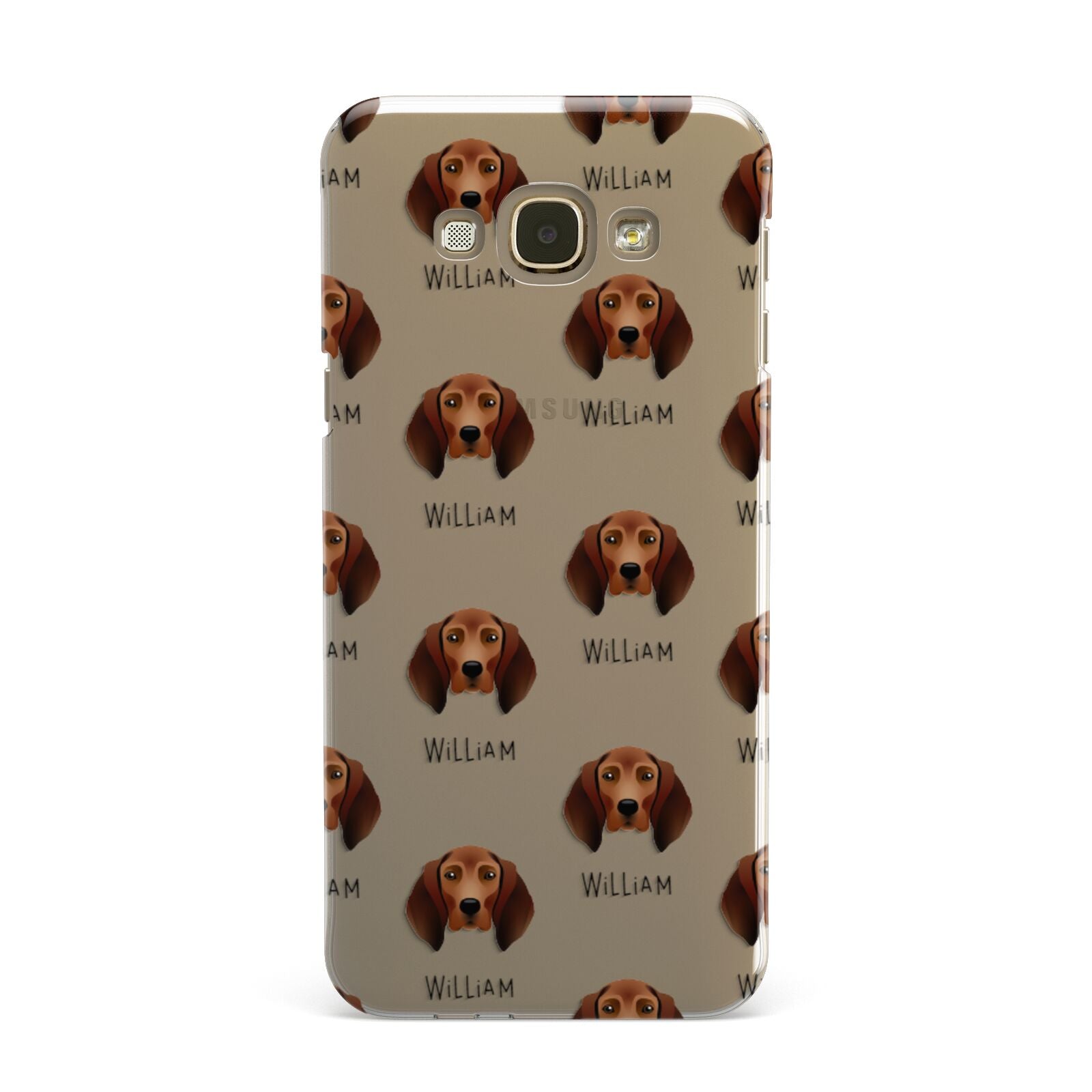 Redbone Coonhound Icon with Name Samsung Galaxy A8 Case