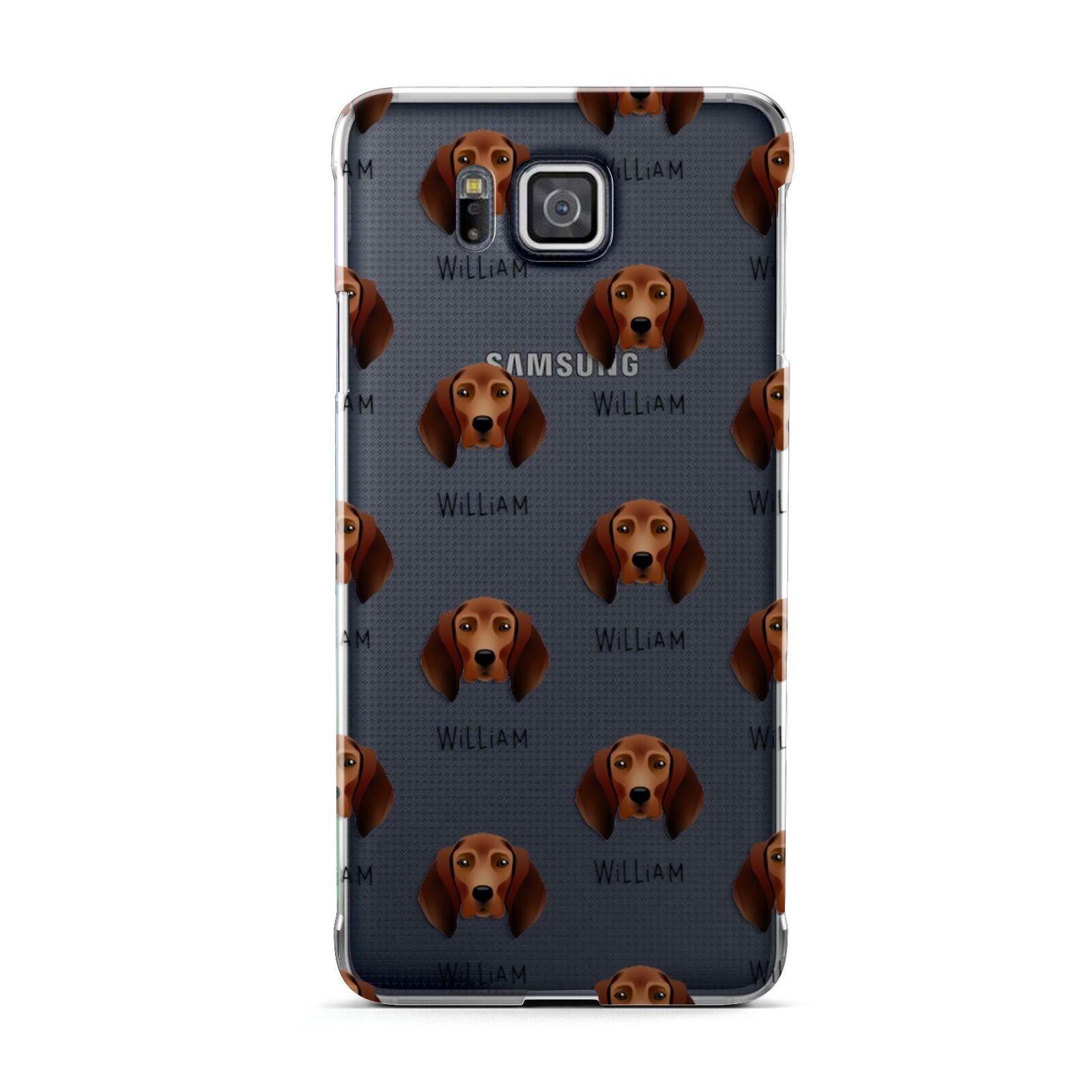 Redbone Coonhound Icon with Name Samsung Galaxy Alpha Case