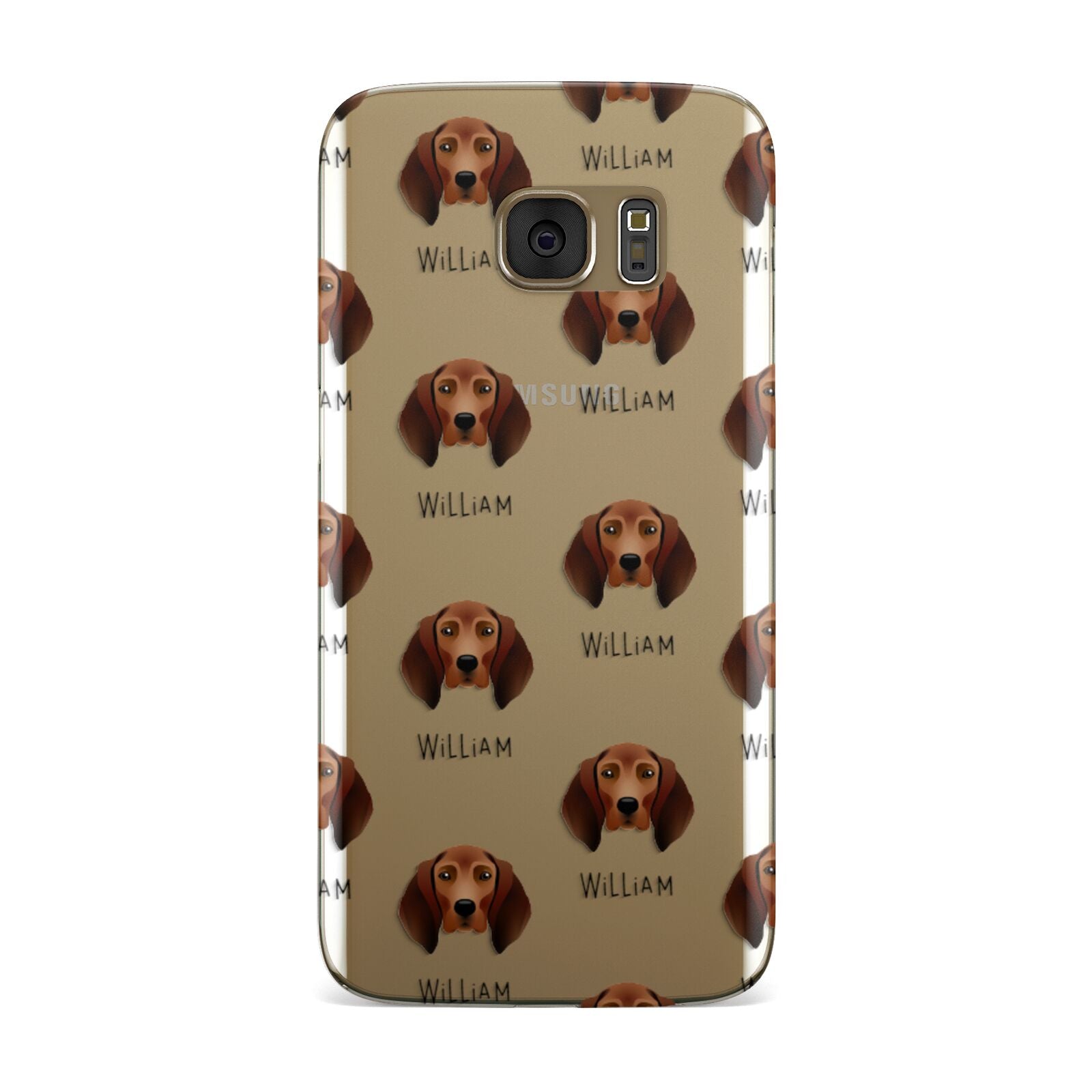 Redbone Coonhound Icon with Name Samsung Galaxy Case