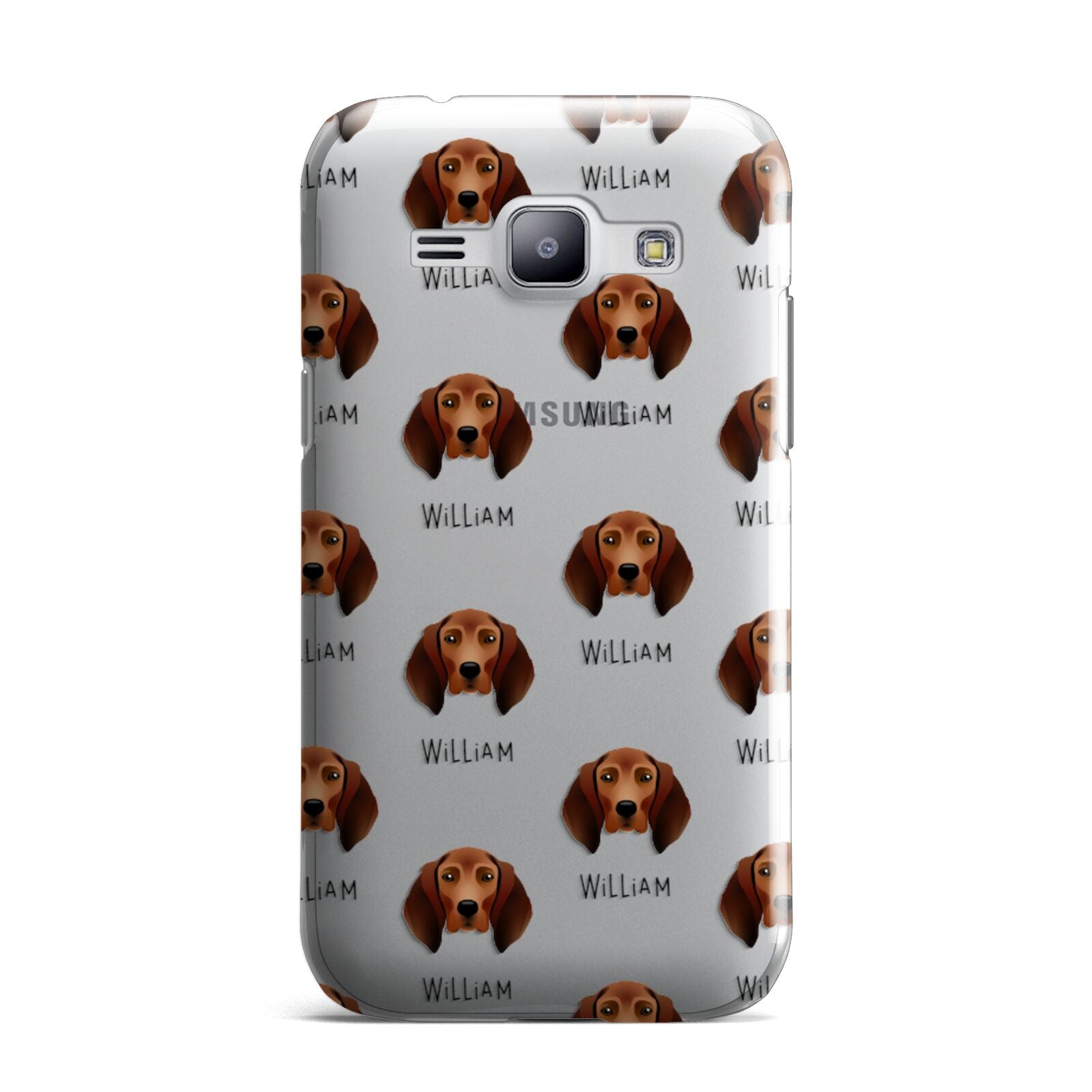Redbone Coonhound Icon with Name Samsung Galaxy J1 2015 Case