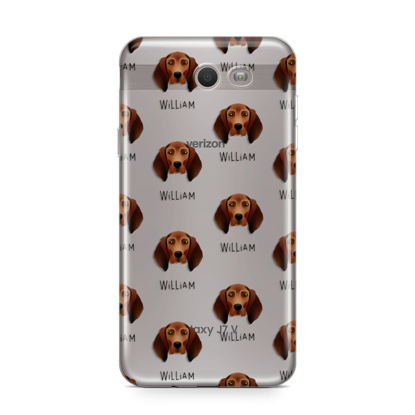 Redbone Coonhound Icon with Name Samsung Galaxy J7 2017 Case