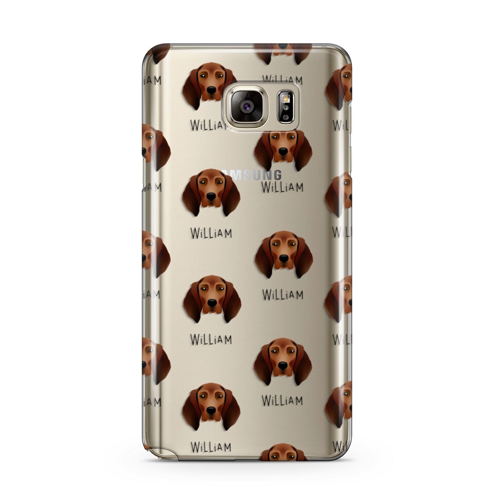 Redbone Coonhound Icon with Name Samsung Galaxy Note 5 Case