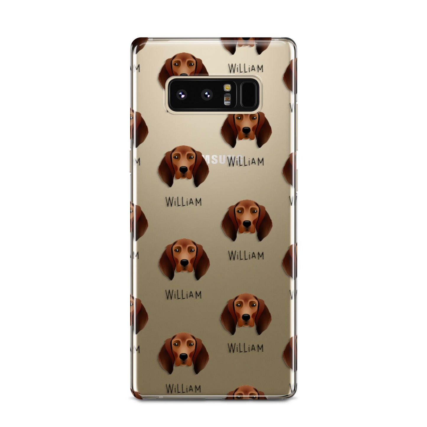 Redbone Coonhound Icon with Name Samsung Galaxy Note 8 Case