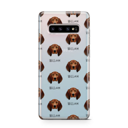 Redbone Coonhound Icon with Name Samsung Galaxy S10 Case