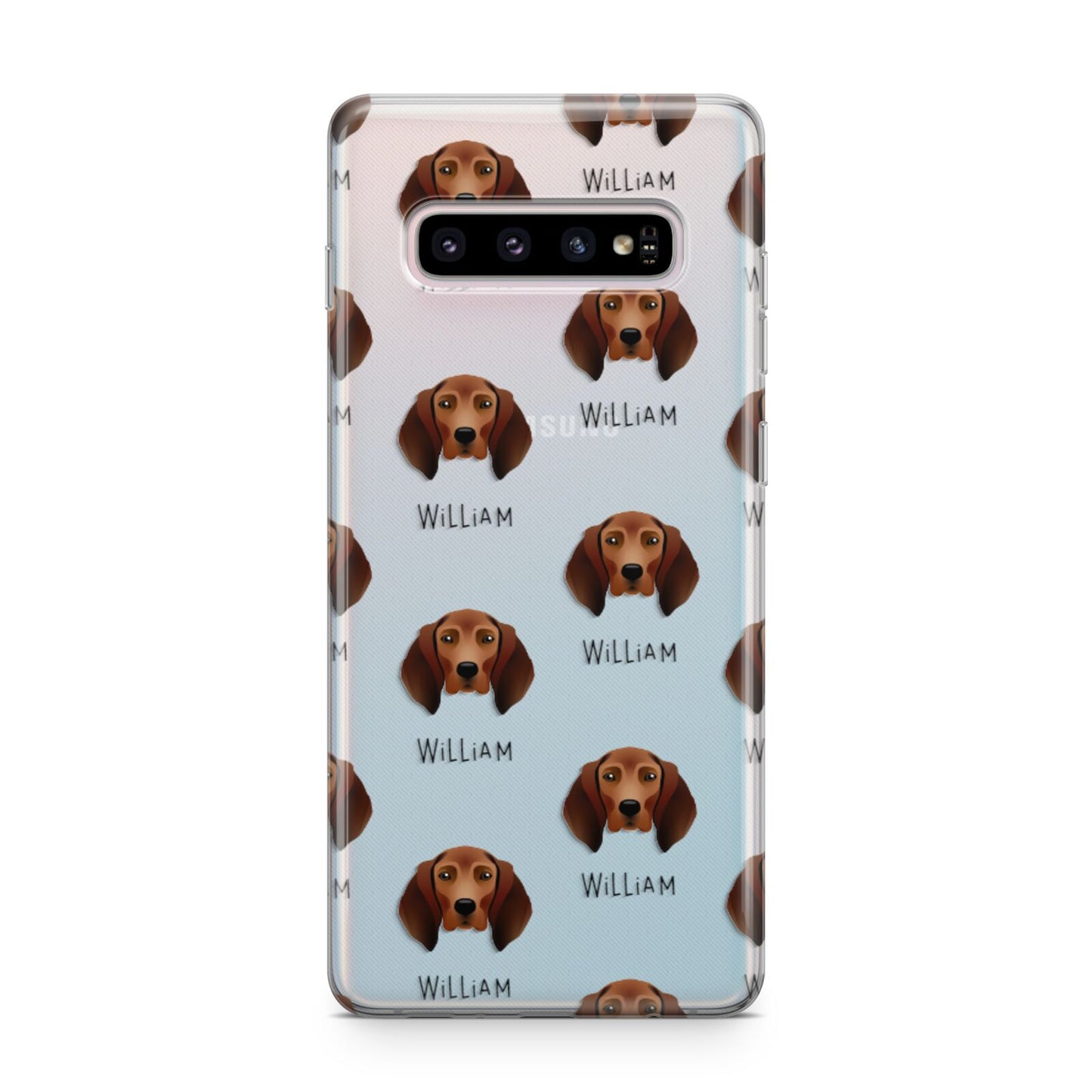 Redbone Coonhound Icon with Name Samsung Galaxy S10 Plus Case