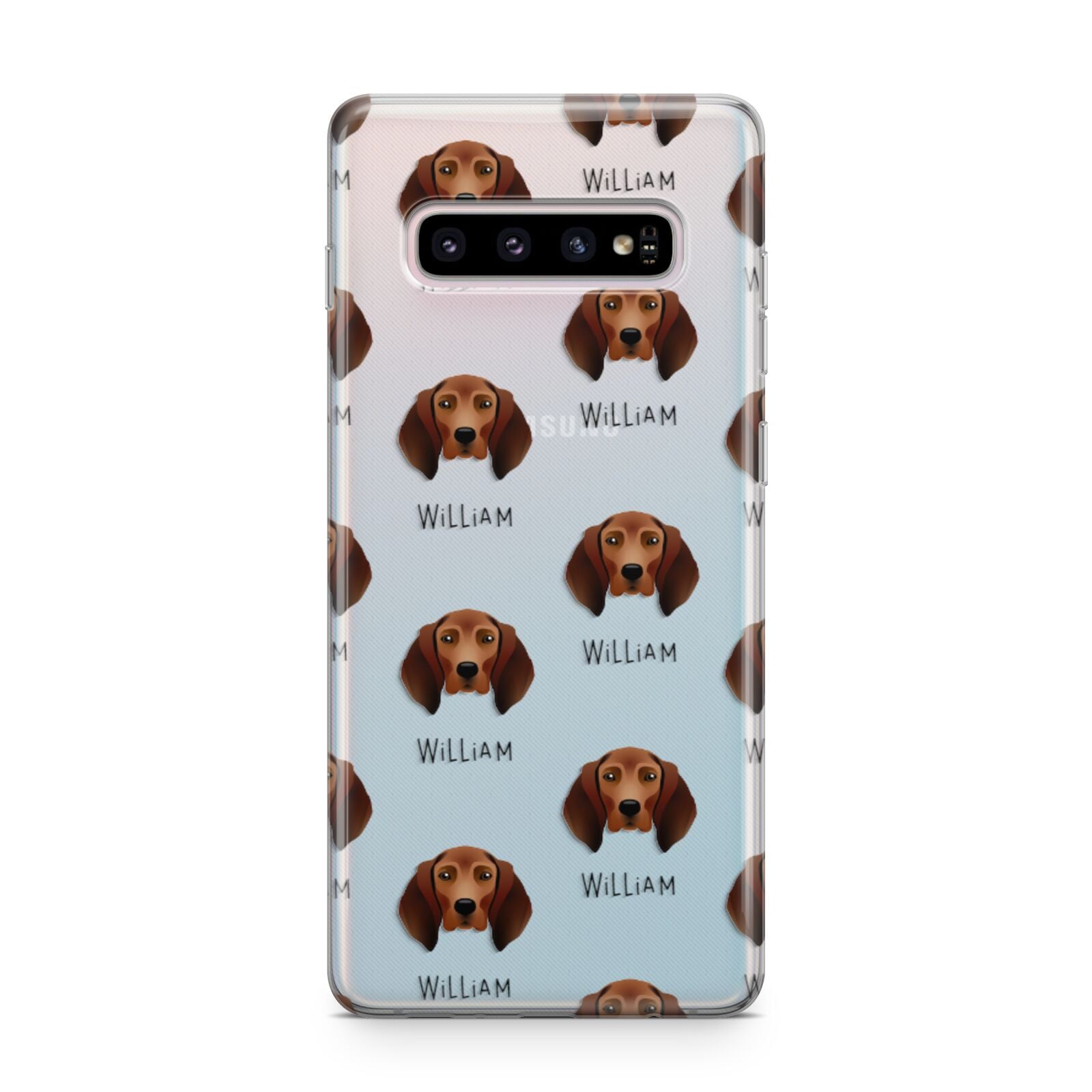 Redbone Coonhound Icon with Name Samsung Galaxy S10 Plus Case