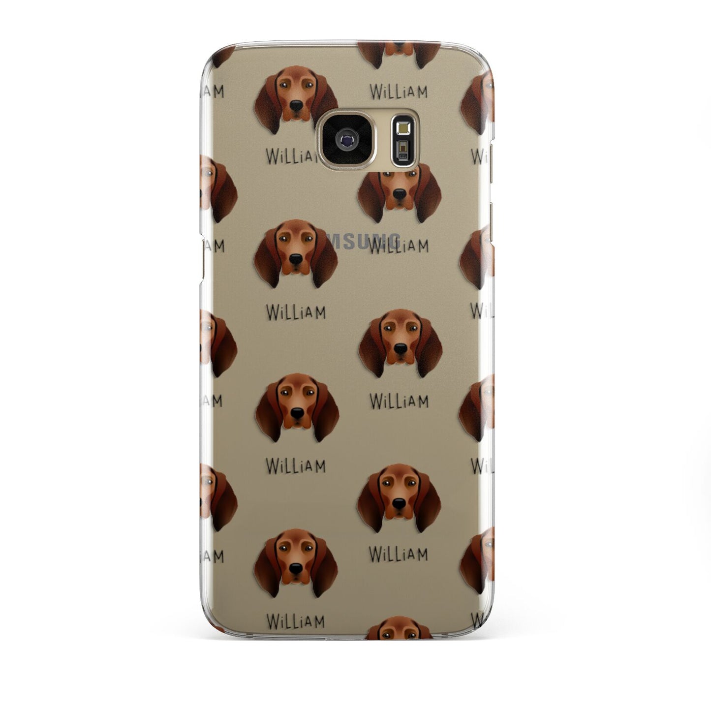 Redbone Coonhound Icon with Name Samsung Galaxy S7 Edge Case