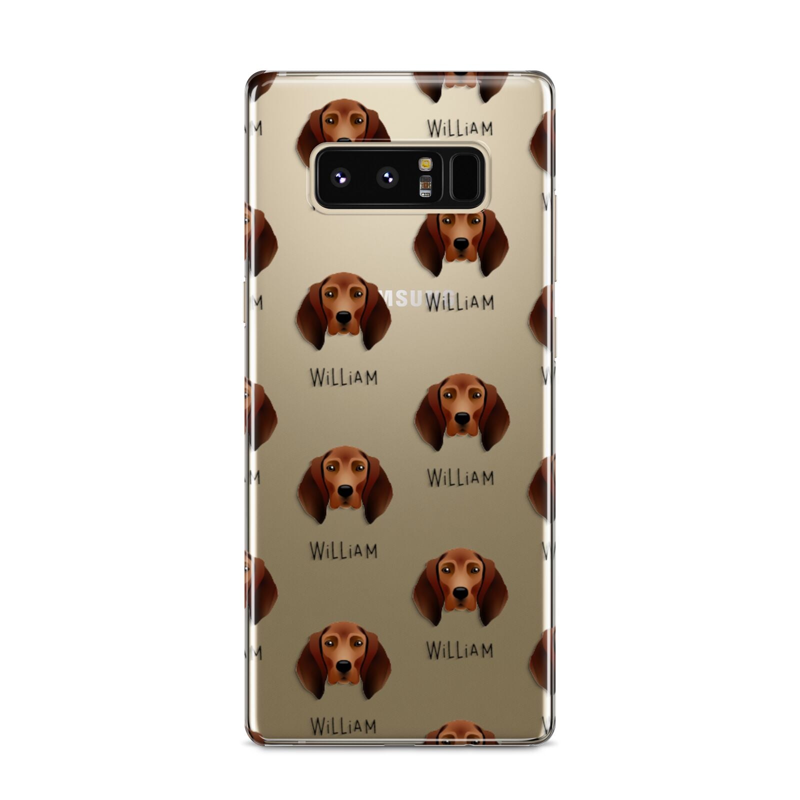 Redbone Coonhound Icon with Name Samsung Galaxy S8 Case