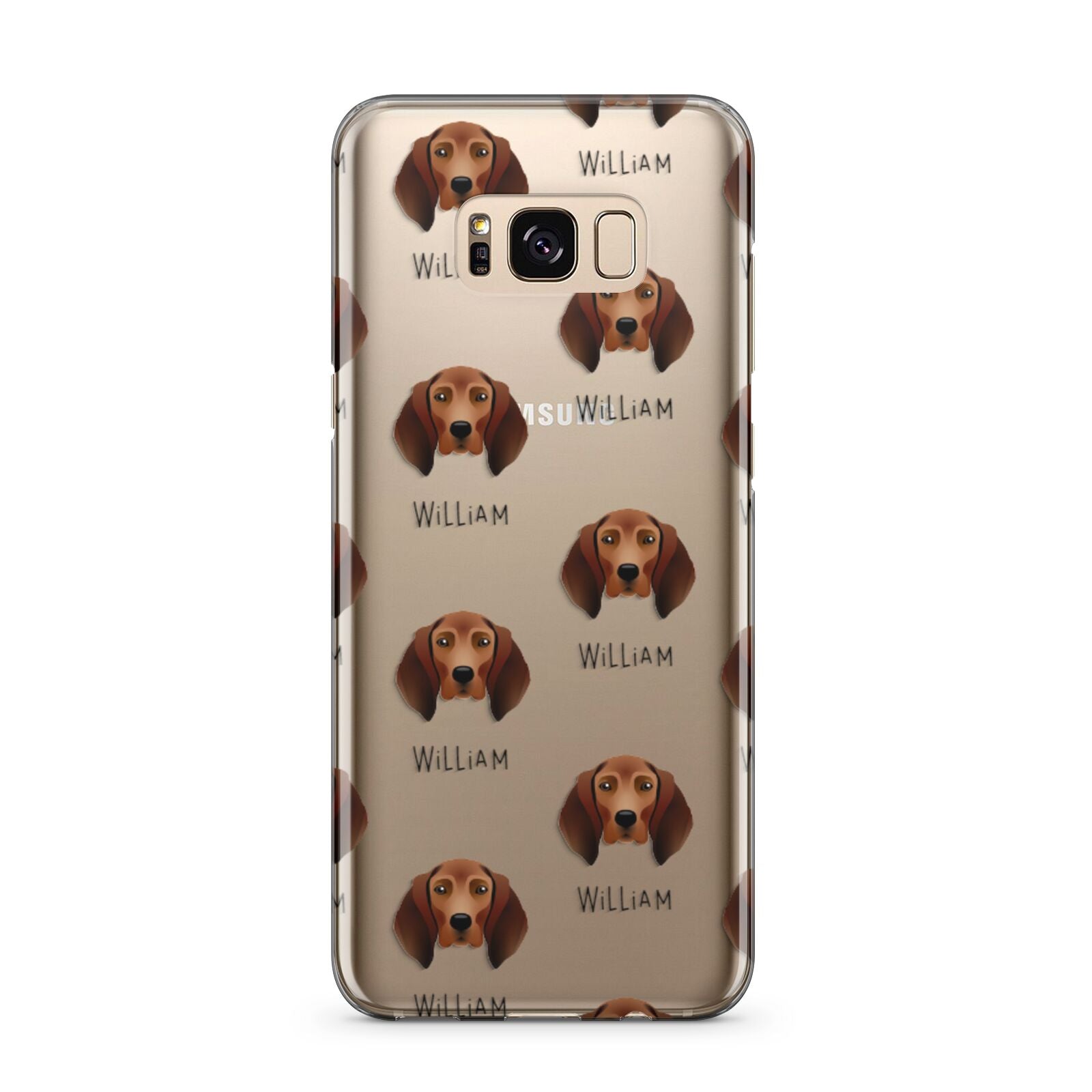 Redbone Coonhound Icon with Name Samsung Galaxy S8 Plus Case
