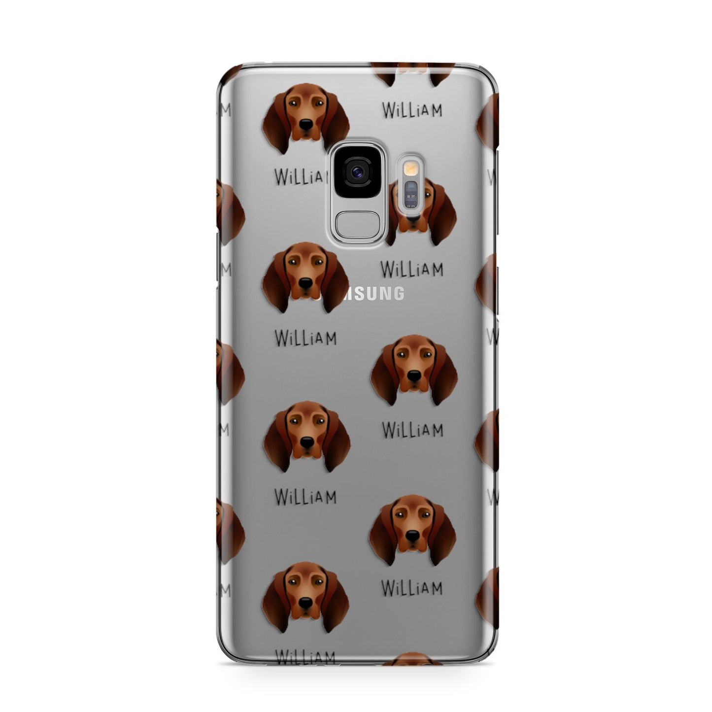 Redbone Coonhound Icon with Name Samsung Galaxy S9 Case