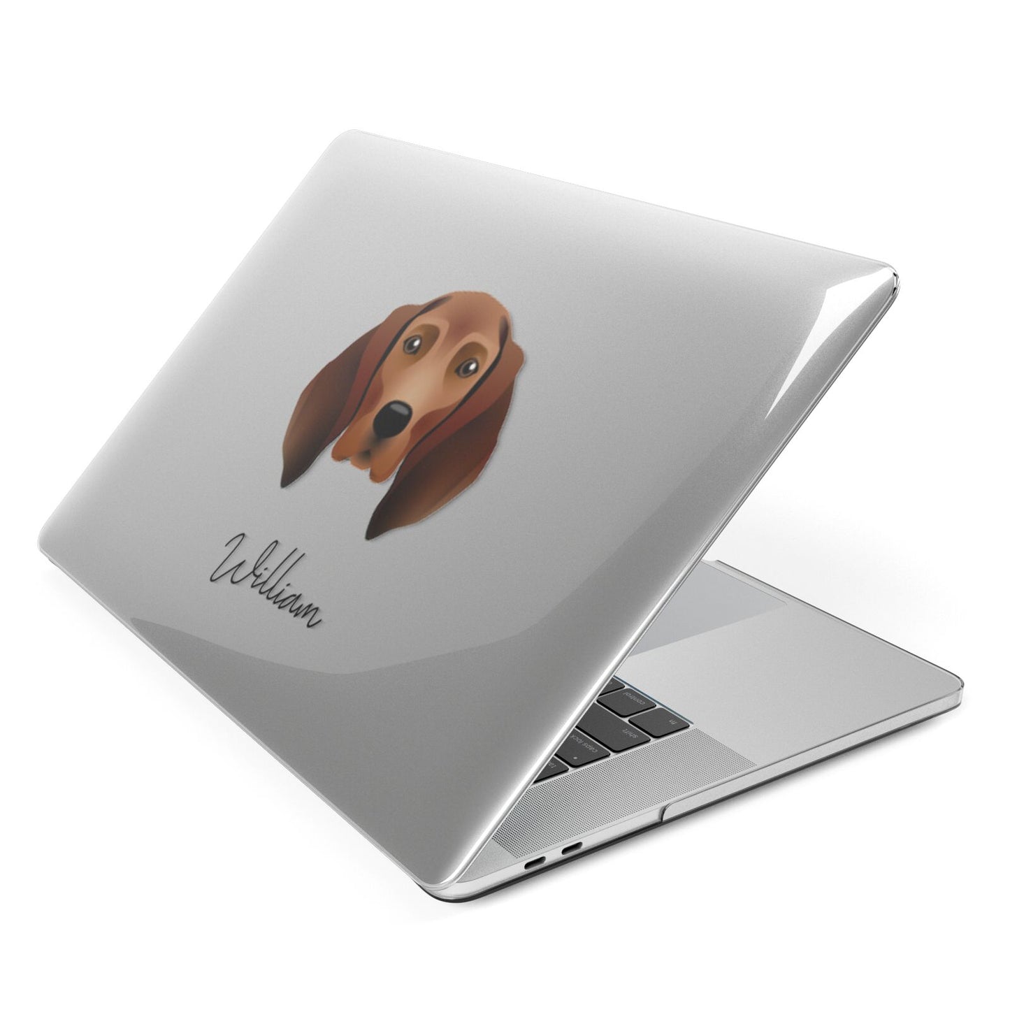 Redbone Coonhound Personalised Apple MacBook Case Side View