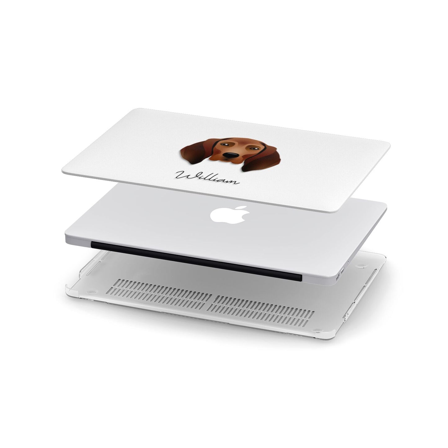 Redbone Coonhound Personalised Apple MacBook Case in Detail