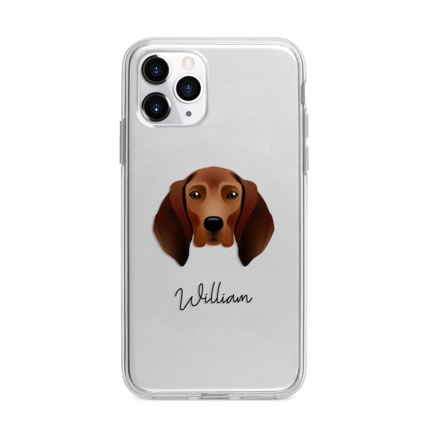 Redbone Coonhound Personalised Apple iPhone 11 Pro Max in Silver with Bumper Case