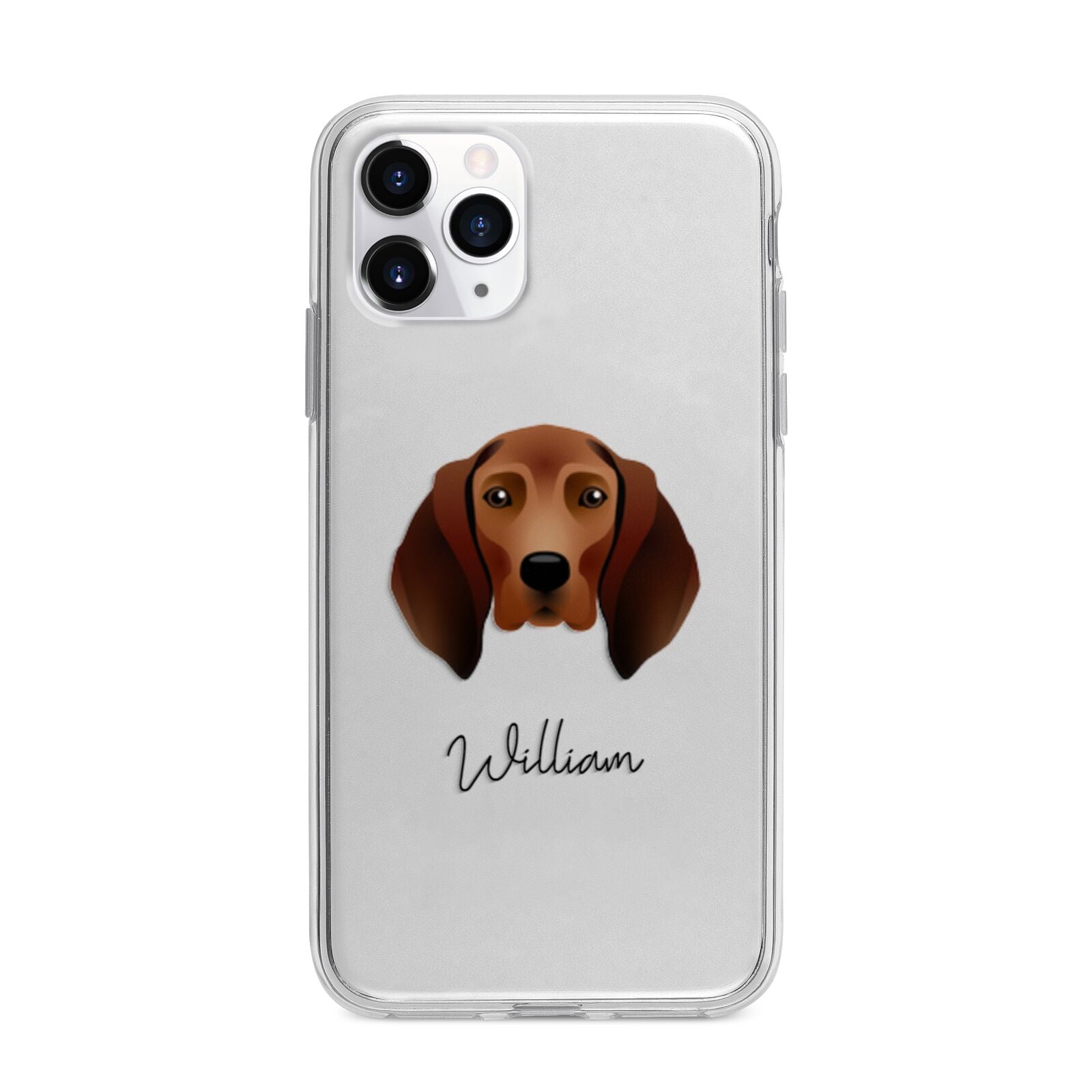 Redbone Coonhound Personalised Apple iPhone 11 Pro in Silver with Bumper Case