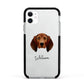 Redbone Coonhound Personalised Apple iPhone 11 in White with Black Impact Case