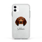 Redbone Coonhound Personalised Apple iPhone 11 in White with White Impact Case