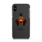 Redbone Coonhound Personalised Apple iPhone Xs Impact Case Black Edge on Black Phone