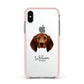 Redbone Coonhound Personalised Apple iPhone Xs Impact Case Pink Edge on Silver Phone