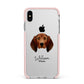 Redbone Coonhound Personalised Apple iPhone Xs Max Impact Case Pink Edge on Silver Phone