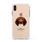 Redbone Coonhound Personalised Apple iPhone Xs Max Impact Case White Edge on Gold Phone