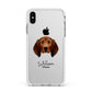 Redbone Coonhound Personalised Apple iPhone Xs Max Impact Case White Edge on Silver Phone