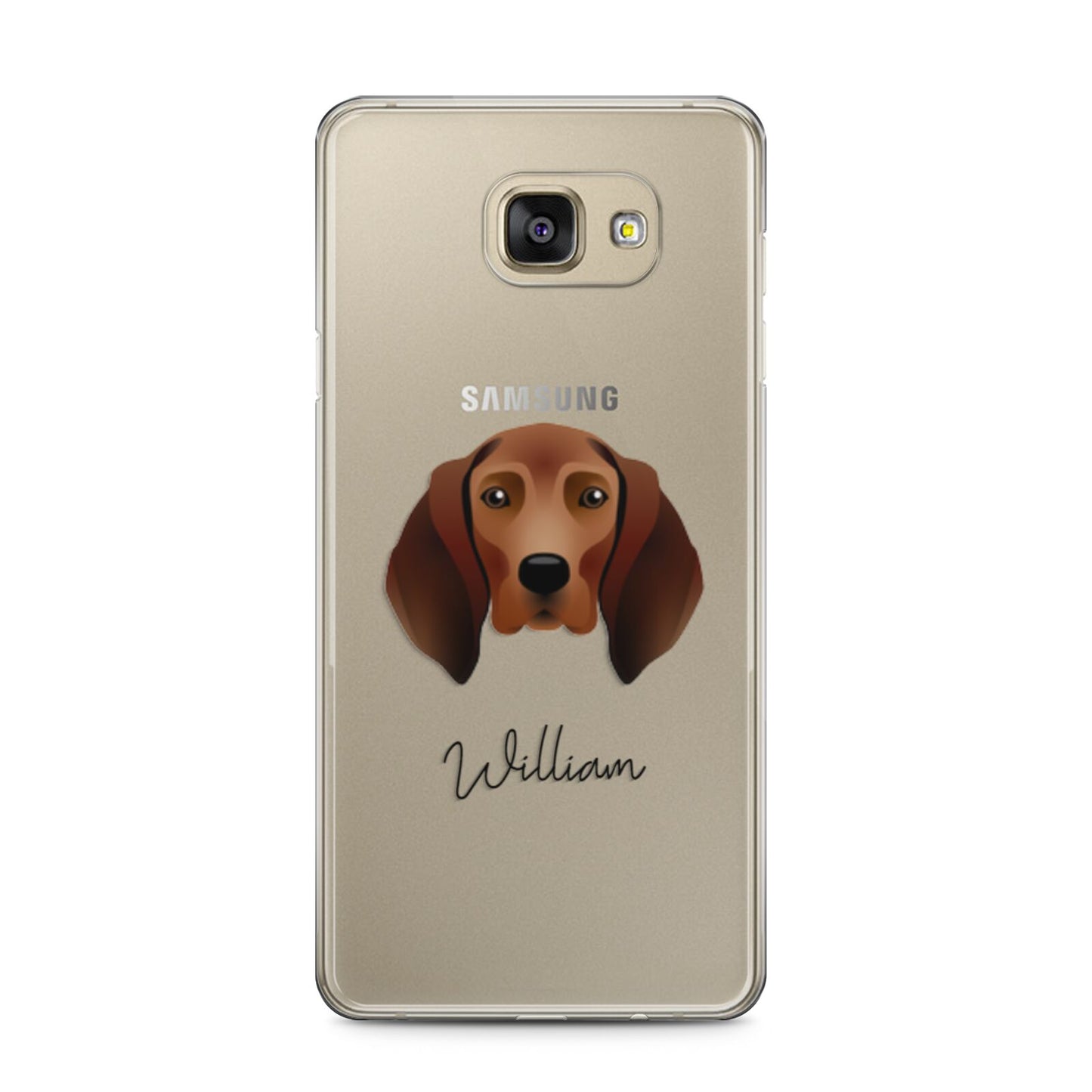 Redbone Coonhound Personalised Samsung Galaxy A5 2016 Case on gold phone