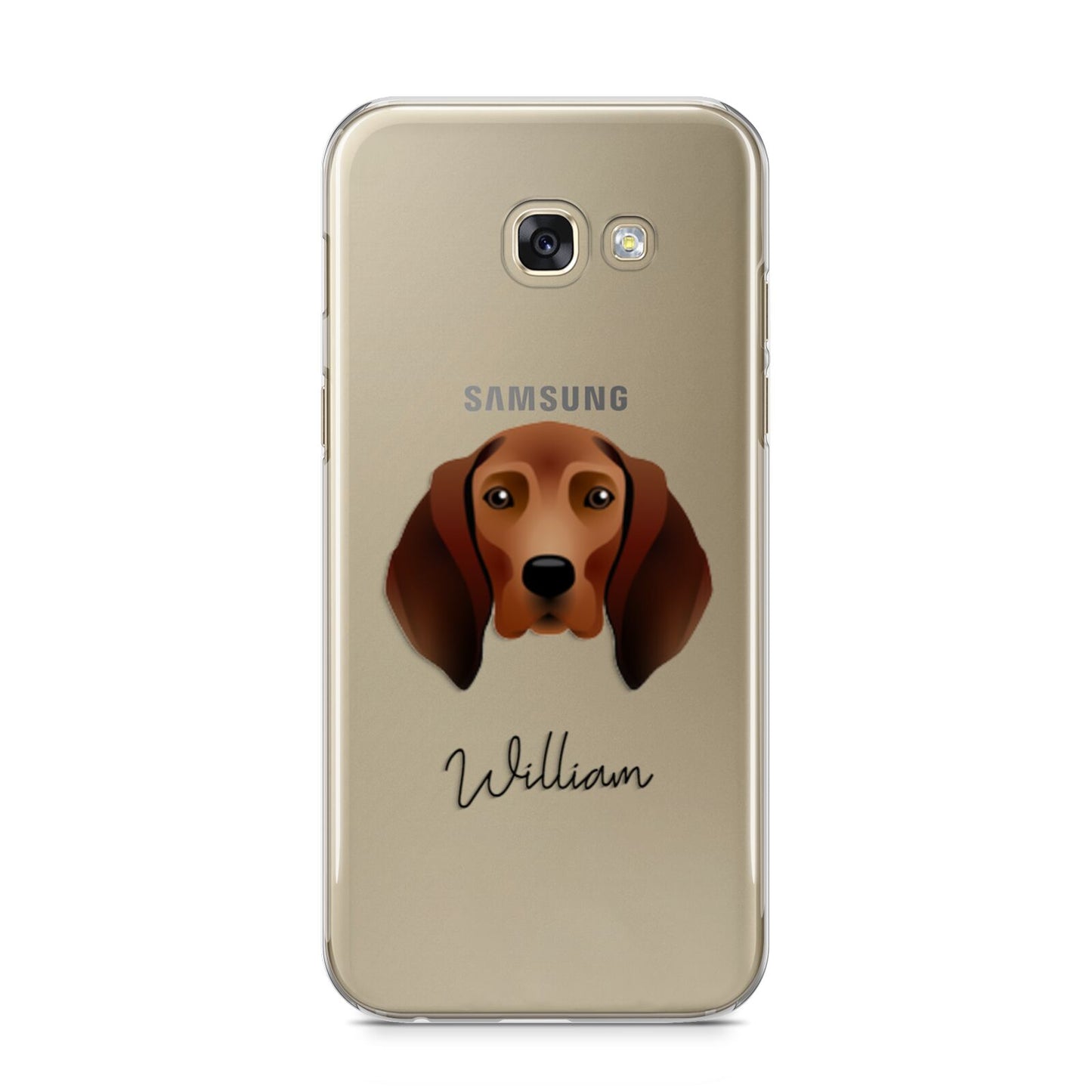 Redbone Coonhound Personalised Samsung Galaxy A5 2017 Case on gold phone