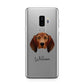 Redbone Coonhound Personalised Samsung Galaxy S9 Plus Case on Silver phone