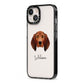 Redbone Coonhound Personalised iPhone 13 Black Impact Case Side Angle on Silver phone