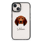 Redbone Coonhound Personalised iPhone 13 Black Impact Case on Silver phone