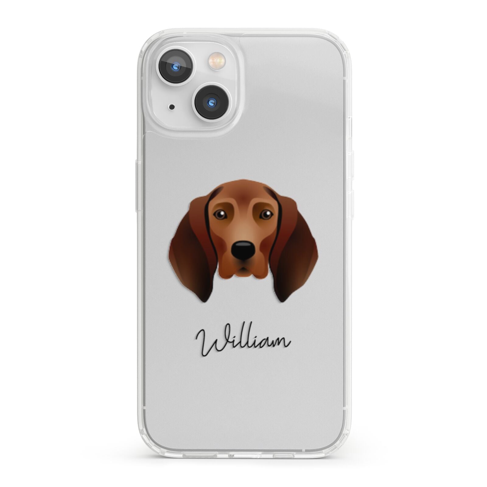 Redbone Coonhound Personalised iPhone 13 Clear Bumper Case